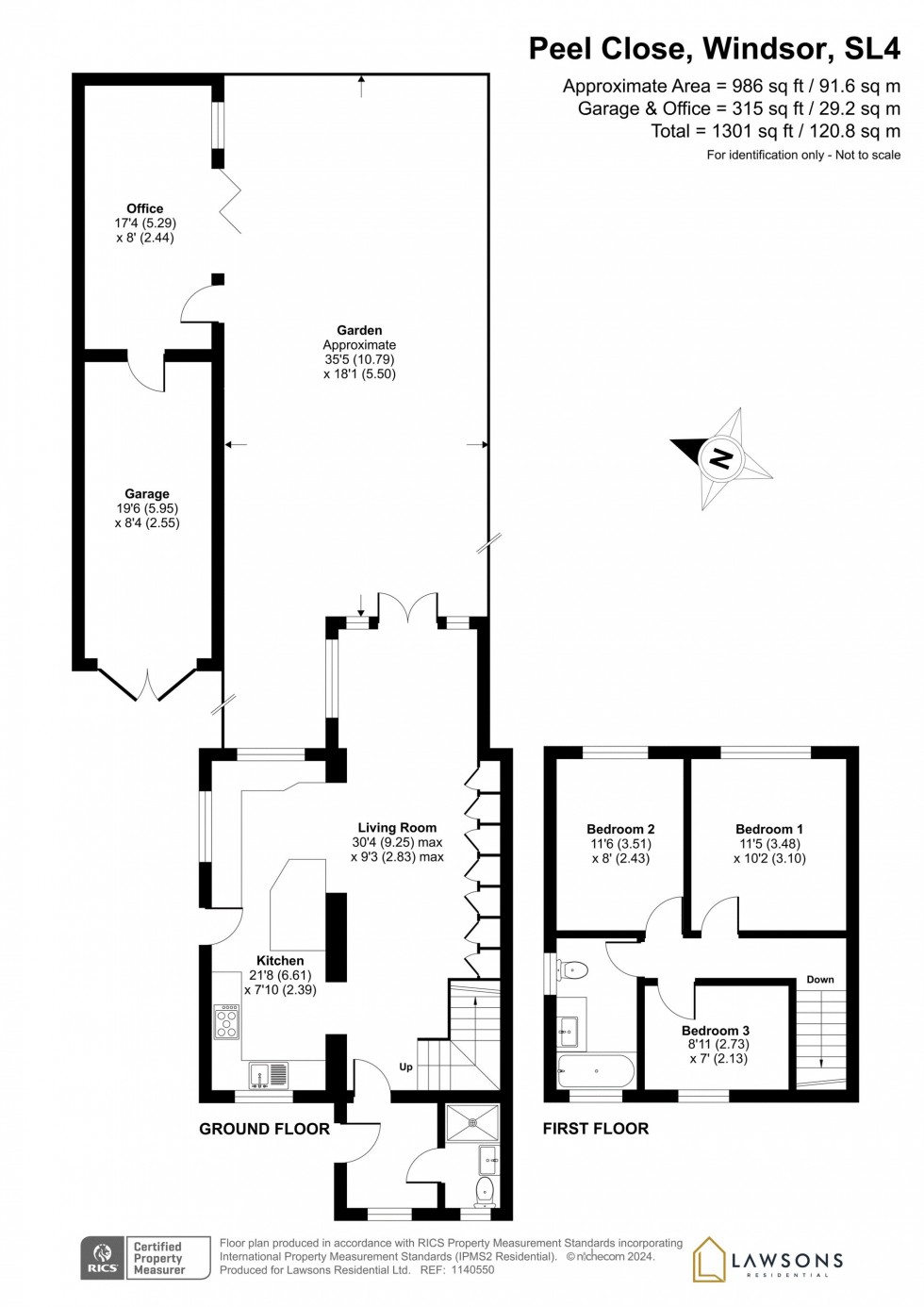 Floorplan for Peel Close, Windsor, SL4