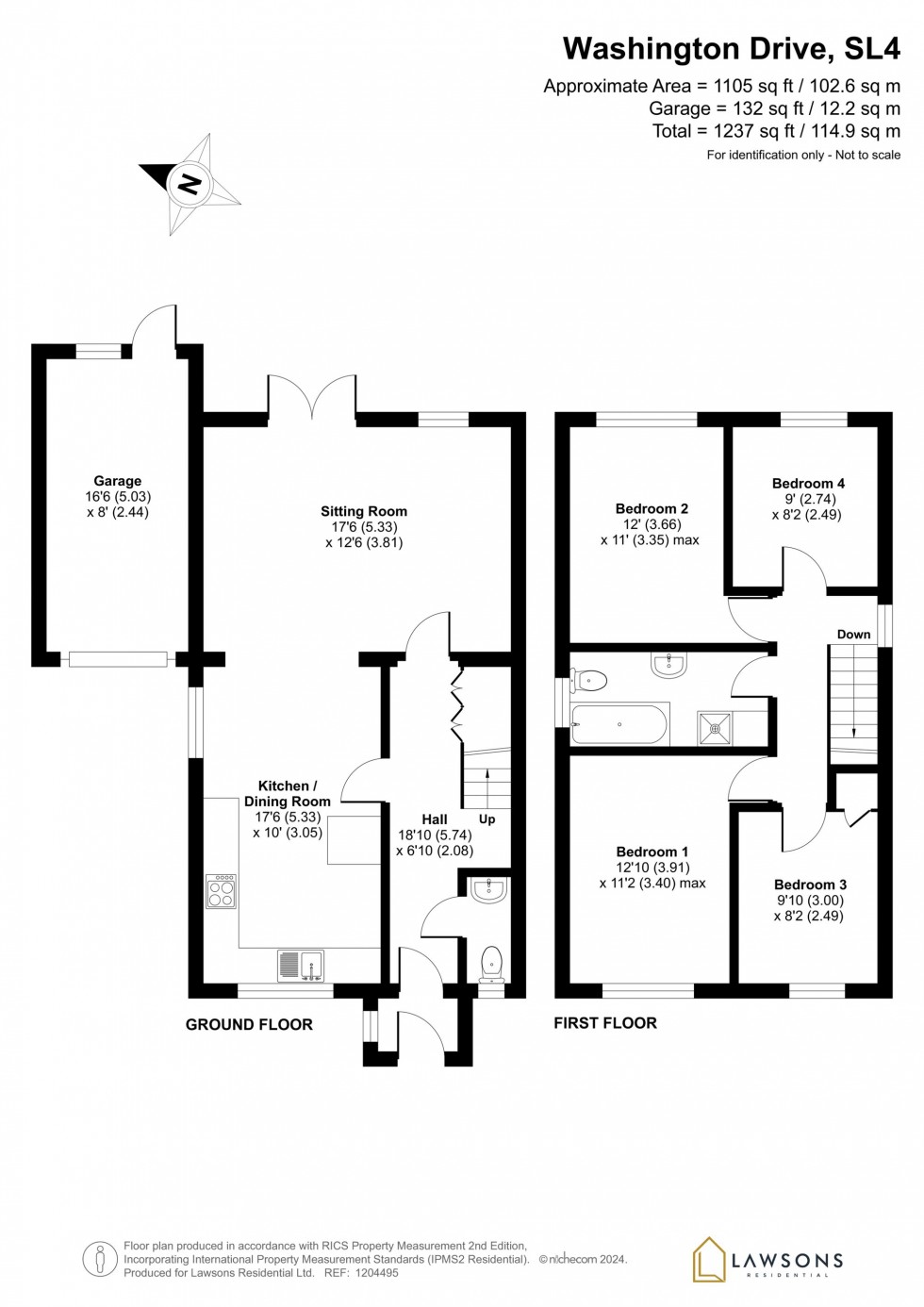 Floorplan for Washington Drive, Windsor, SL4