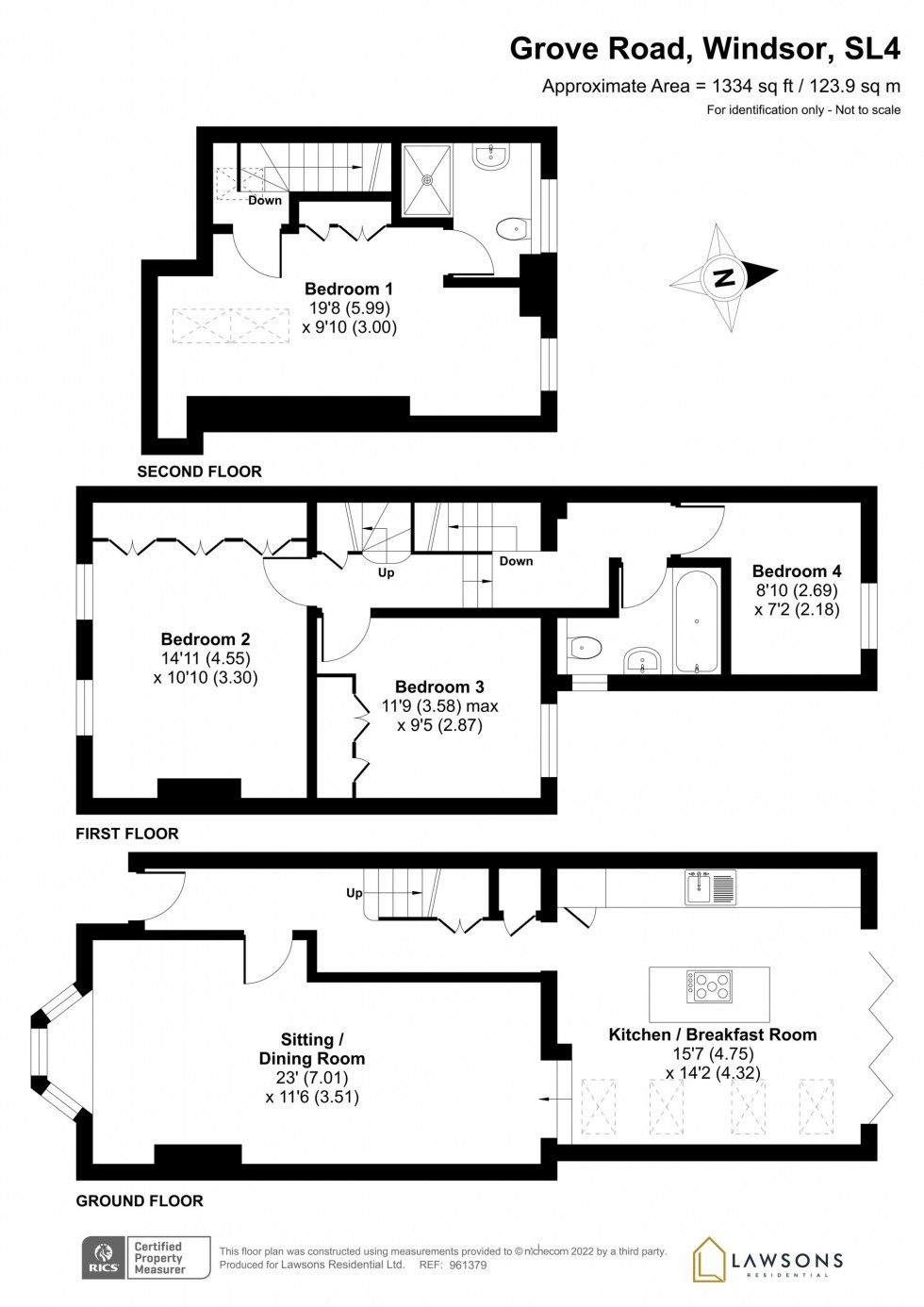 Floorplan for Grove Road, Windsor, SL4