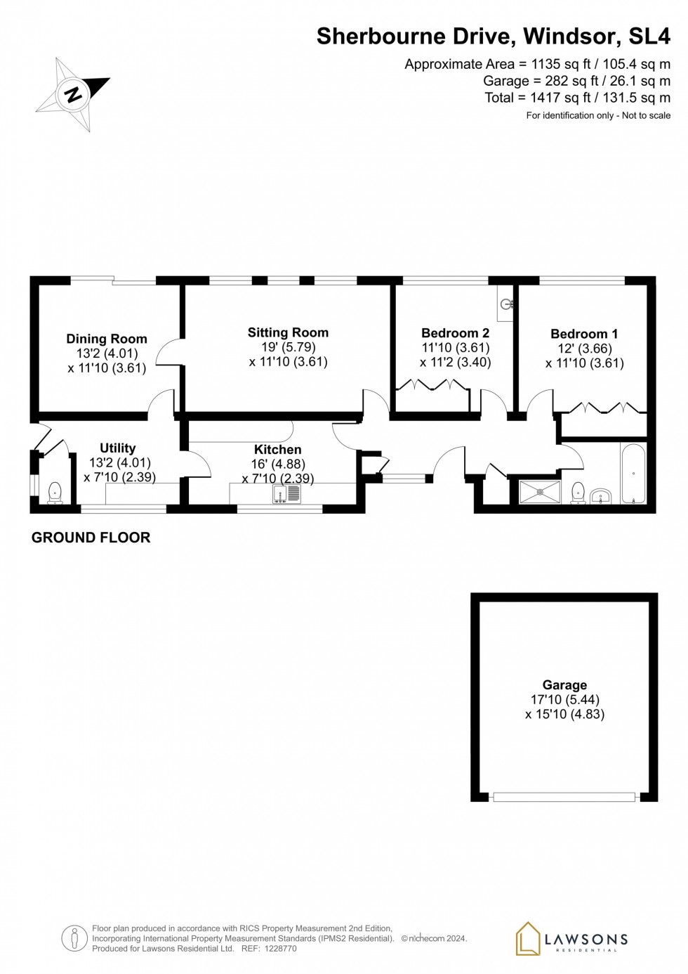 Floorplan for Sherbourne Drive, Windsor, SL4